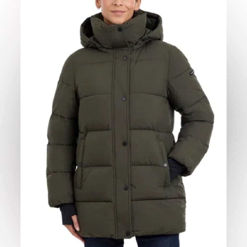 BCBGMAXAZRIA Women's Hooded Puffer Coat